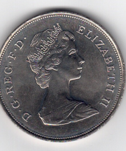 Queen Elizabeth den II 4-8-1980 The Queen Mother sølv mønt vejer 28 gram diameter 39,5 mm. 3,4 mm. tyk